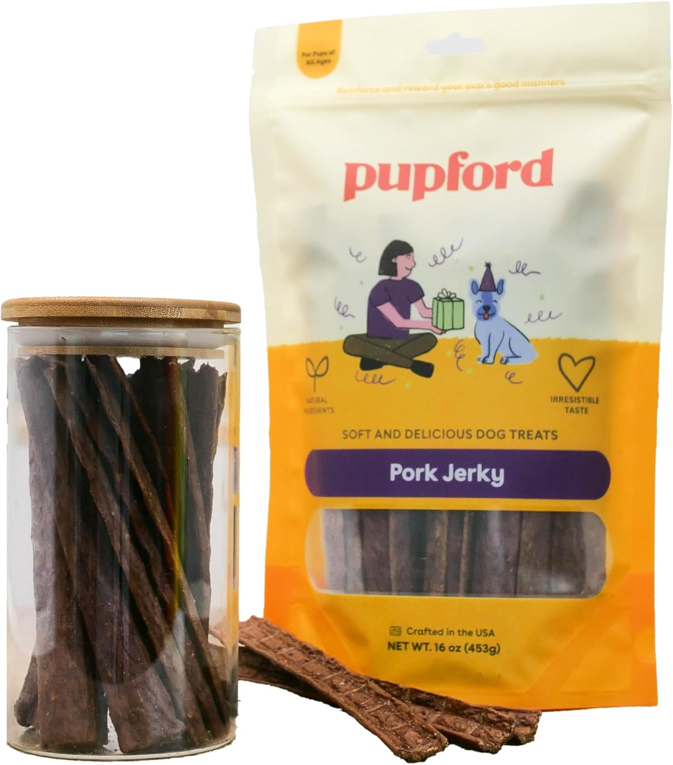 Chicken Jerky for Dogs & Puppies, All-Natural, Healthy Dog Treats, No Fillers, Made in USA (16 Oz)