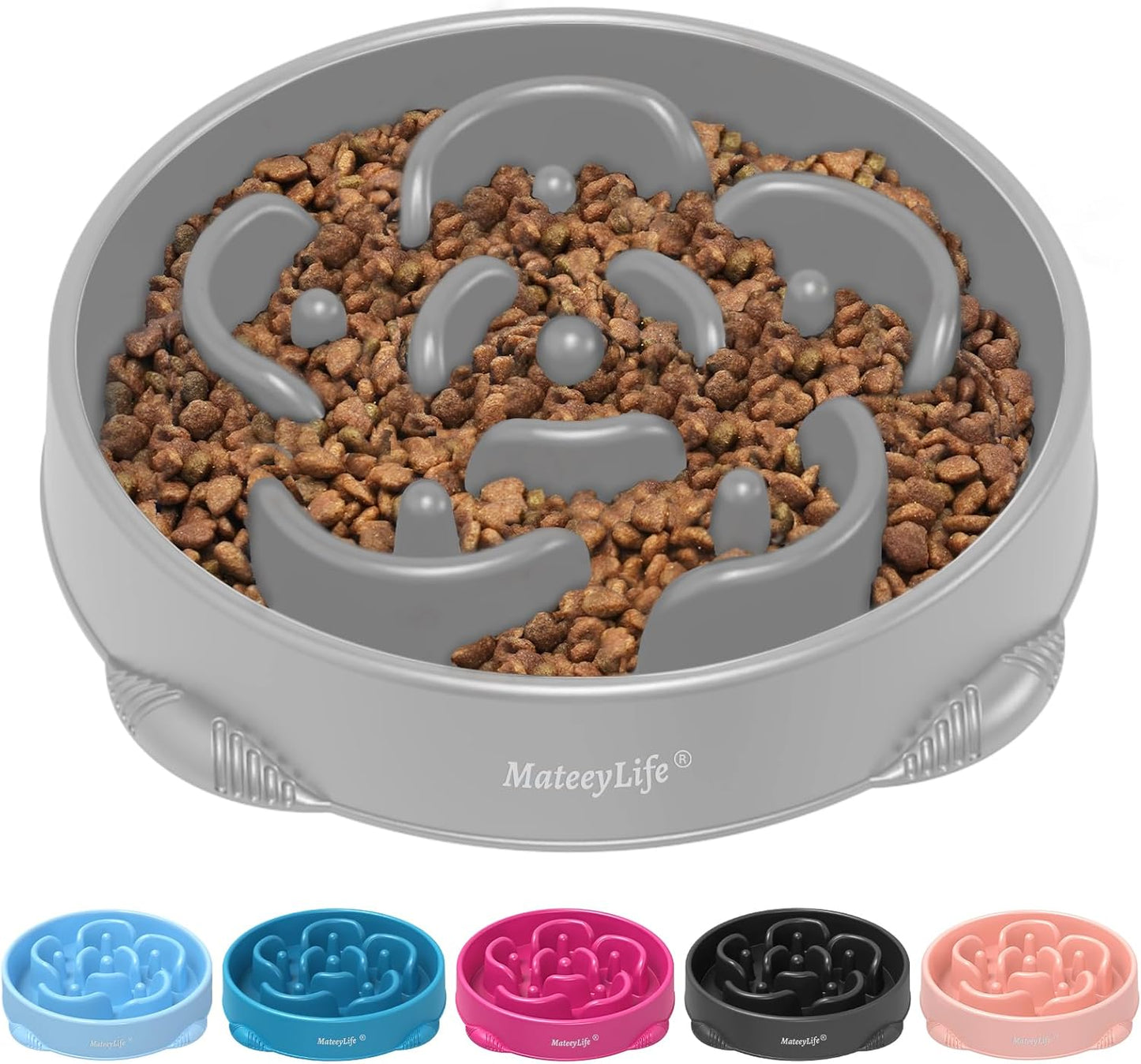 Slow Feeder Dog Bowls 2PCS, Anti-Choking Puzzle Dog Food Bowls, Anti-Slip Interactive Feeding Slow down Eating, Bloat Stop Maze Dishes for All Breeds Pets