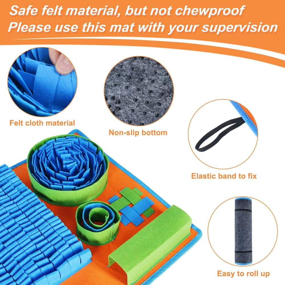 Snuffle Mat for Dogs, Interactive Dog Puzzle Toy for Boredom and Mental Stimulation, Enrichment Feeding Game Sniff Mat Helps Slow Eating and Keep Busy
