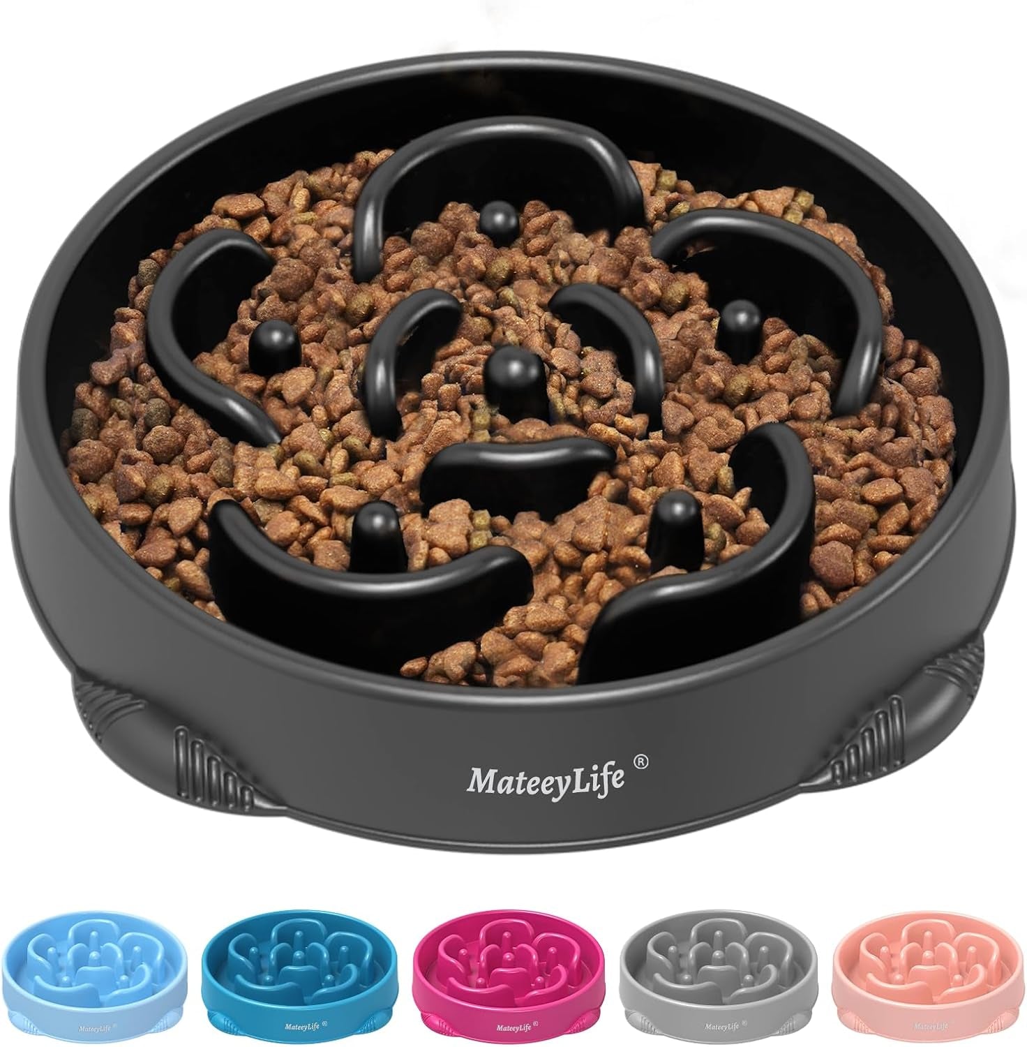 Slow Feeder Dog Bowls 2PCS, Anti-Choking Puzzle Dog Food Bowls, Anti-Slip Interactive Feeding Slow down Eating, Bloat Stop Maze Dishes for All Breeds Pets