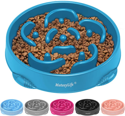 Slow Feeder Dog Bowls 2PCS, Anti-Choking Puzzle Dog Food Bowls, Anti-Slip Interactive Feeding Slow down Eating, Bloat Stop Maze Dishes for All Breeds Pets