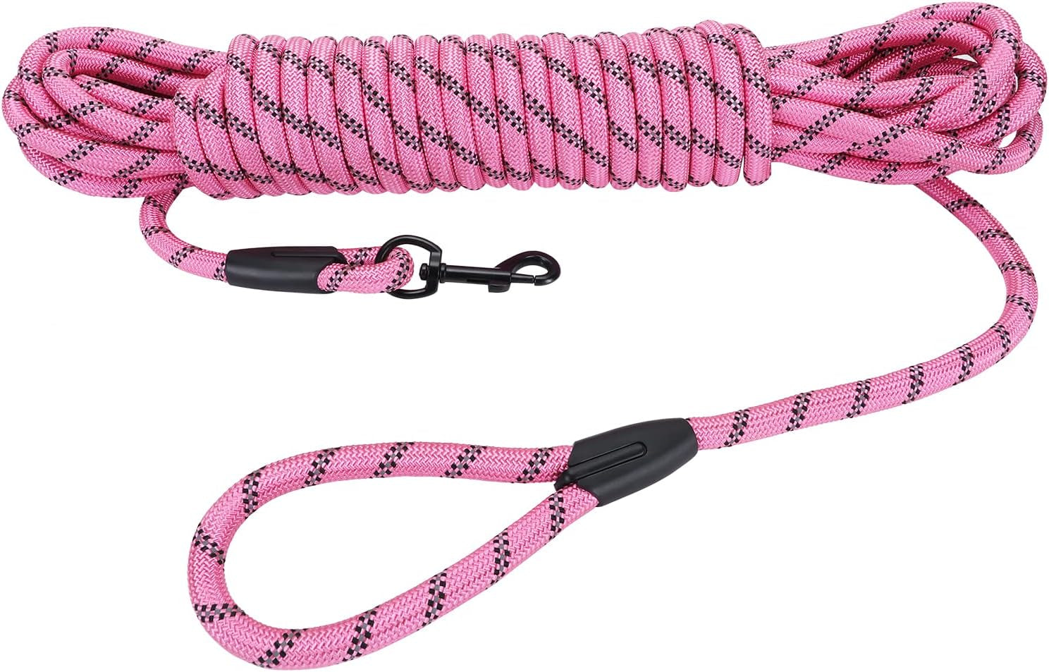 Dog/Puppy Obedience Recall Training Agility Lead - 15Ft 20Ft 30Ft 50Ft 100Ft Training Leash - Great for Play, Camping, or Backyard - Black 30Ft