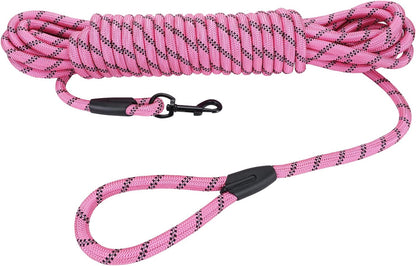 Dog/Puppy Obedience Recall Training Agility Lead - 15Ft 20Ft 30Ft 50Ft 100Ft Training Leash - Great for Play, Camping, or Backyard - Black 30Ft