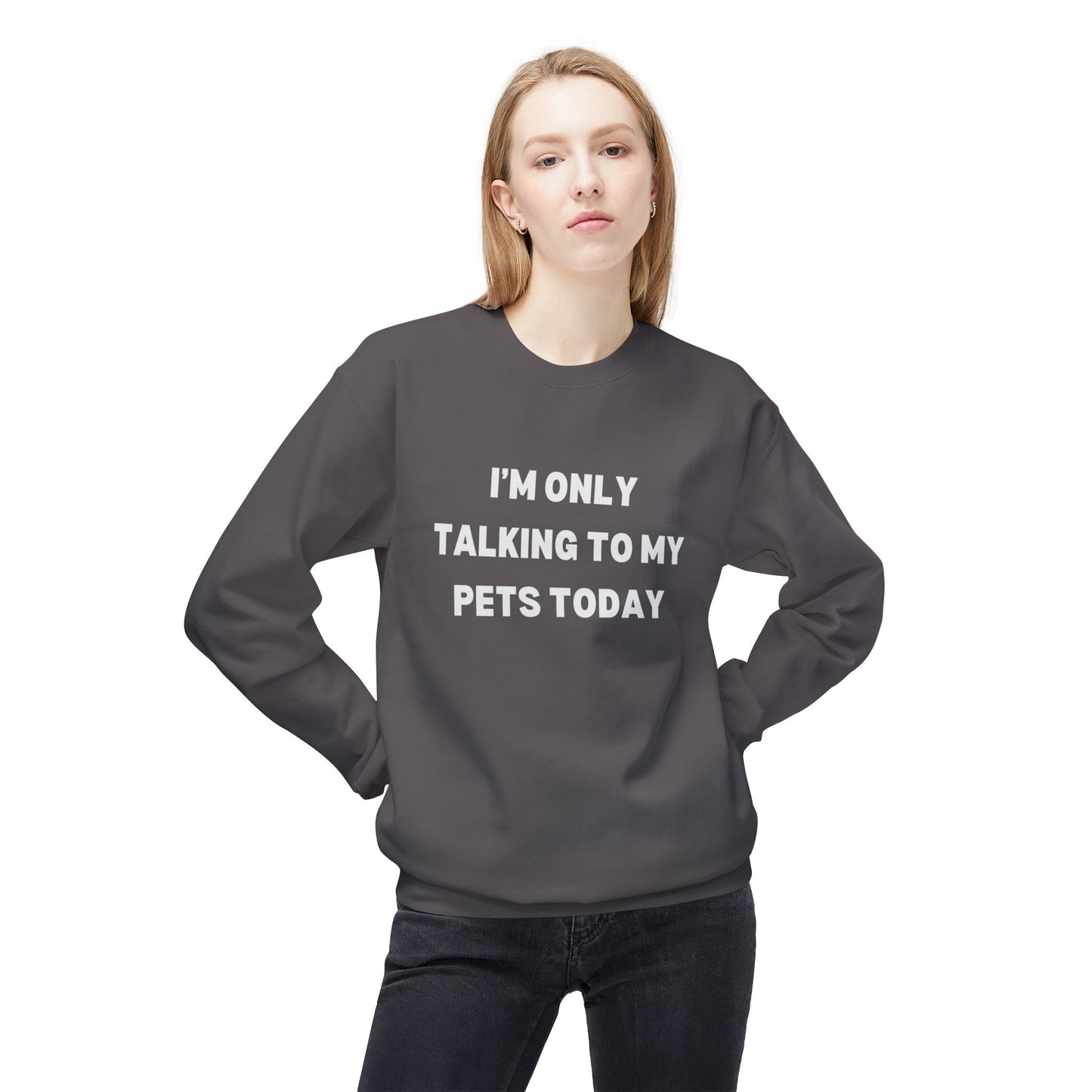 Pet Lover Sweatshirt | I'm Only Talking to My Pets Today | Cozy Fleece Crewneck