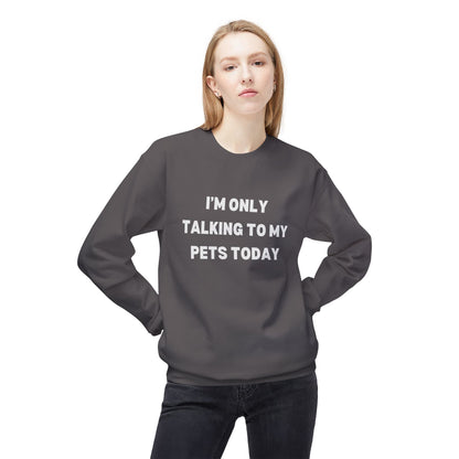 Pet Lover Sweatshirt | I'm Only Talking to My Pets Today | Cozy Fleece Crewneck
