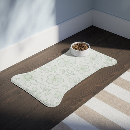 Floral Pet Feeding Mat - Stylish and Functional Dog & Cat Mat