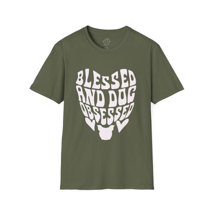 Blessed and Dog Obsessed Unisex Softstyle T-Shirt - Perfect Gift for Dog Lovers