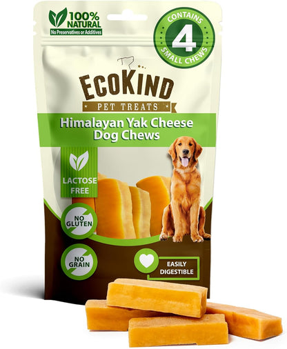 Ecokind Himalayan Yak Cheese Dog Chew | Great for Dogs, Treat for Dogs, Keeps Dog Busy & Enjoying, Indoors & Outdoor Use (8 Small Sticks)