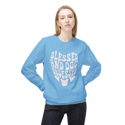 Blessed and Dog Obsessed Crewneck Sweatshirt for Dog Lovers