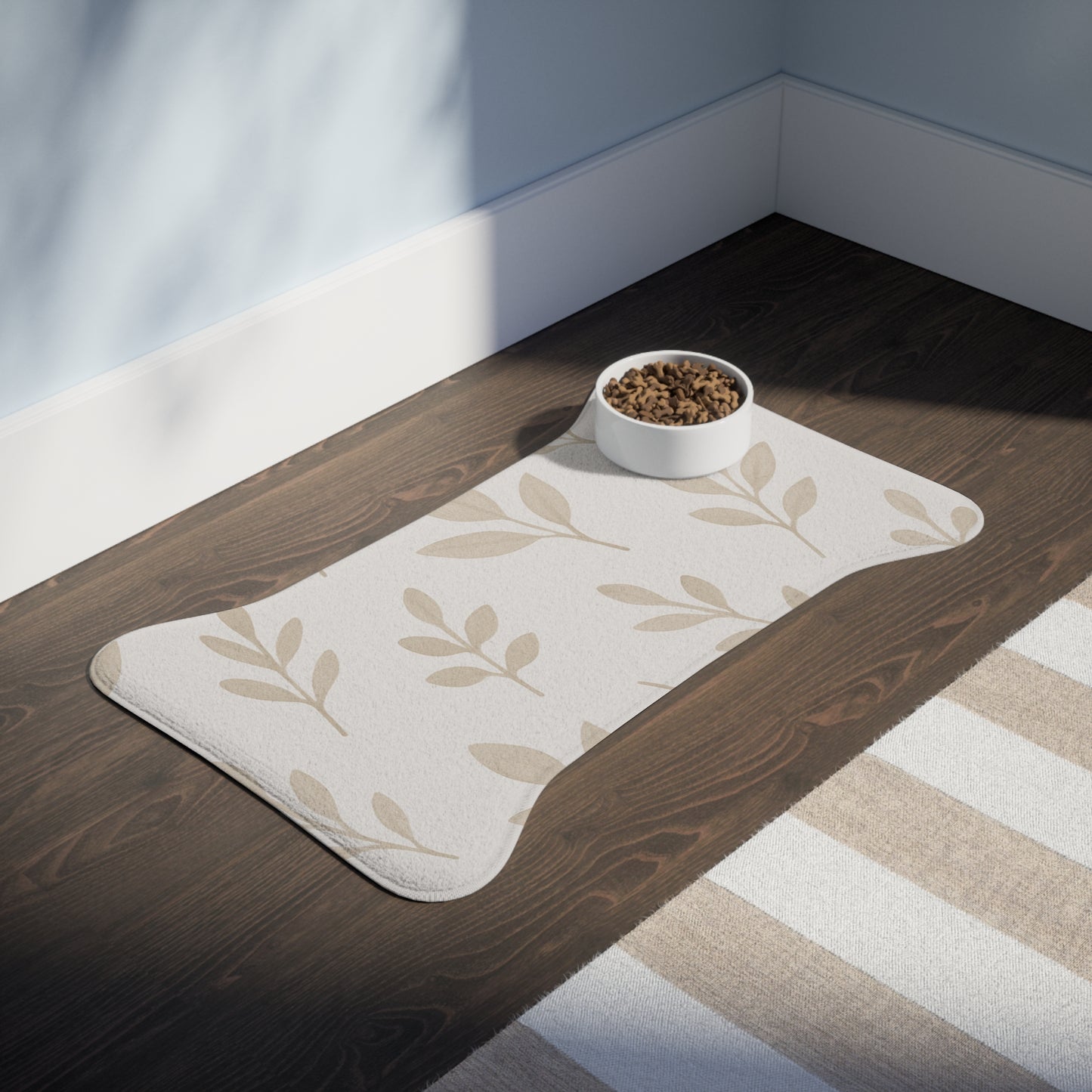 Stylish Pet Feeding Mat with Botanical Design – Perfect for Pet Lovers