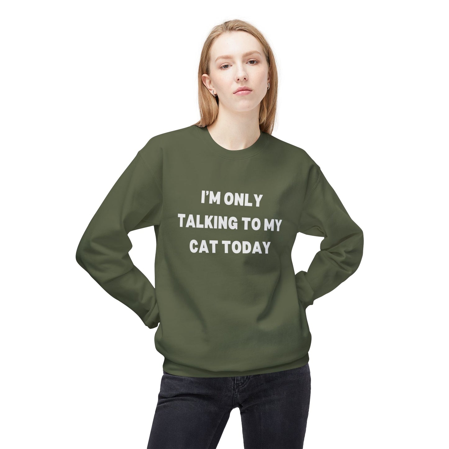 Funny Cat Lover Sweatshirt - I'm Only Talking to My Cat Today
