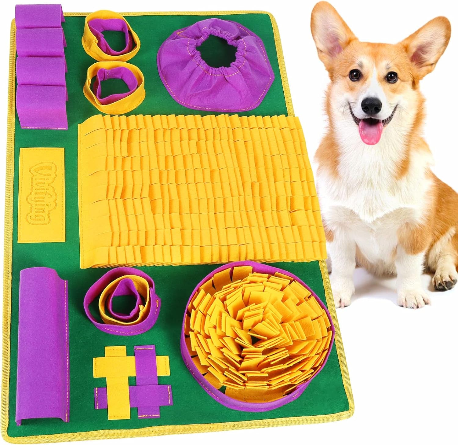 Snuffle Mat for Dogs, Interactive Dog Puzzle Toy for Boredom and Mental Stimulation, Enrichment Feeding Game Sniff Mat Helps Slow Eating and Keep Busy
