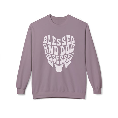 Blessed and Dog Obsessed Crewneck Sweatshirt for Dog Lovers