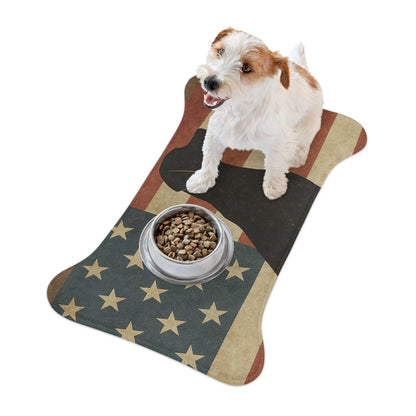 Patriotic Dog Feeding Mat - Americana Style Dog Bowl Mat