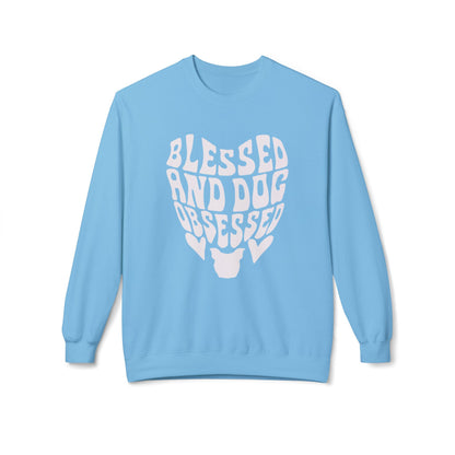 Blessed and Dog Obsessed Crewneck Sweatshirt for Dog Lovers