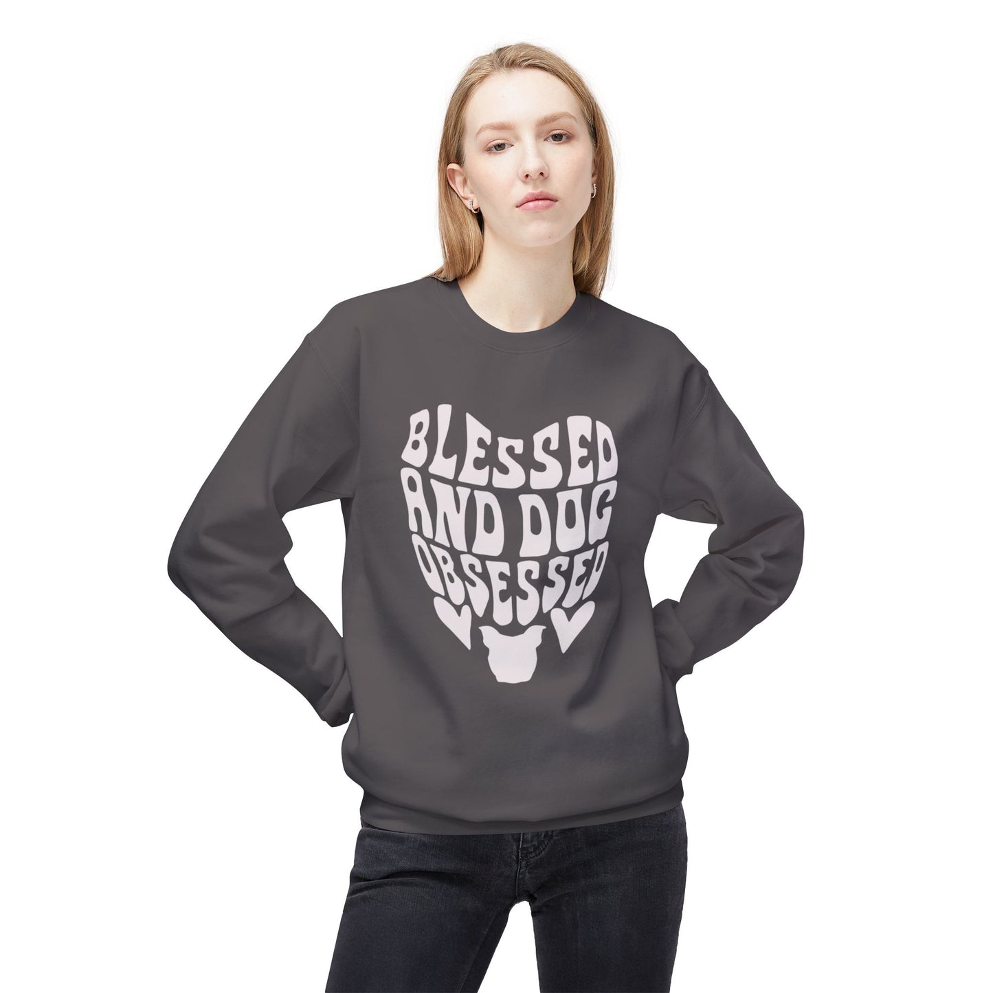 Blessed and Dog Obsessed Crewneck Sweatshirt for Dog Lovers