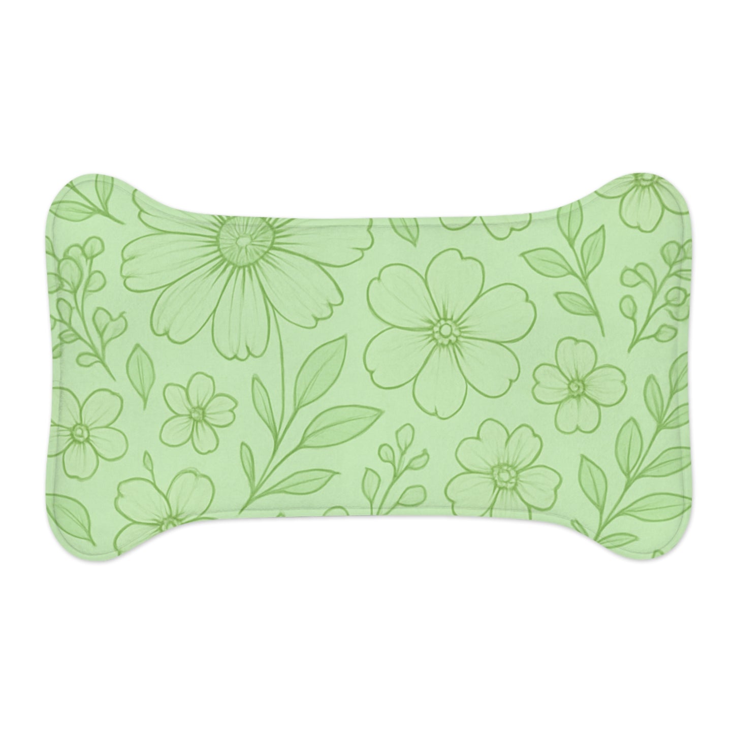 Floral Pet Feeding Mats - Cute & Functional Dog and Cat Mat for Food and Water Bowls