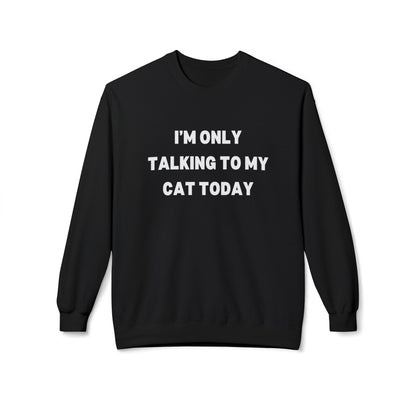 Funny Cat Lover Sweatshirt - I'm Only Talking to My Cat Today