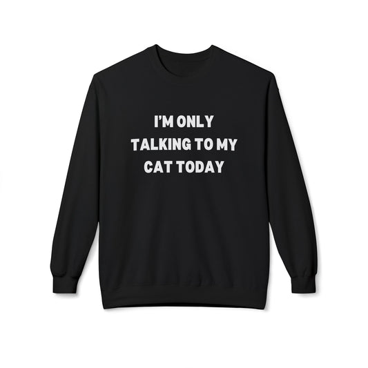 Funny Cat Lover Sweatshirt - I'm Only Talking to My Cat Today