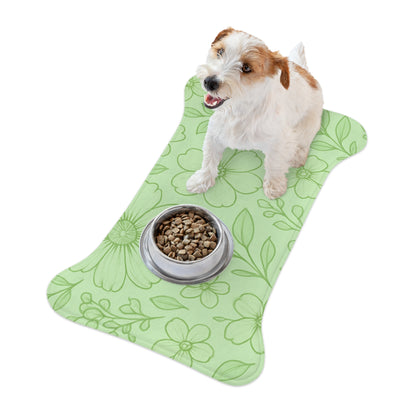 Floral Pet Feeding Mats - Cute & Functional Dog and Cat Mat for Food and Water Bowls