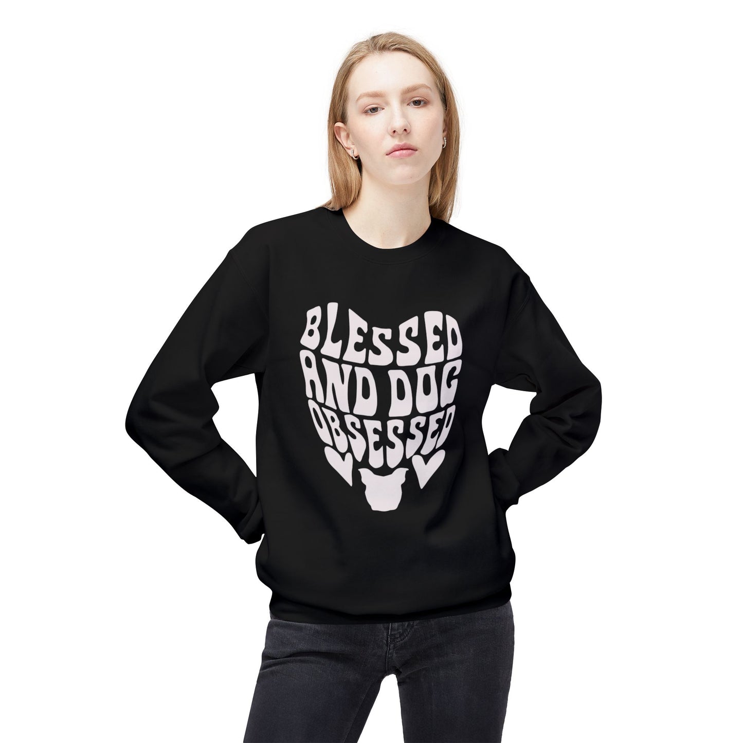 Blessed and Dog Obsessed Crewneck Sweatshirt for Dog Lovers