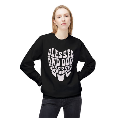 Blessed and Dog Obsessed Crewneck Sweatshirt for Dog Lovers