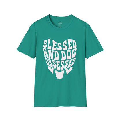 Blessed and Dog Obsessed Unisex Softstyle T-Shirt - Perfect Gift for Dog Lovers