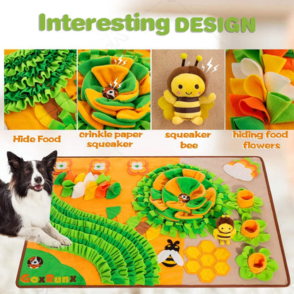 Snuffle Mat for Dogs - 40'' X 27'' Large Dog Feeding Mat with Nosework & Stress Relief for Natural Foraging (Orange)