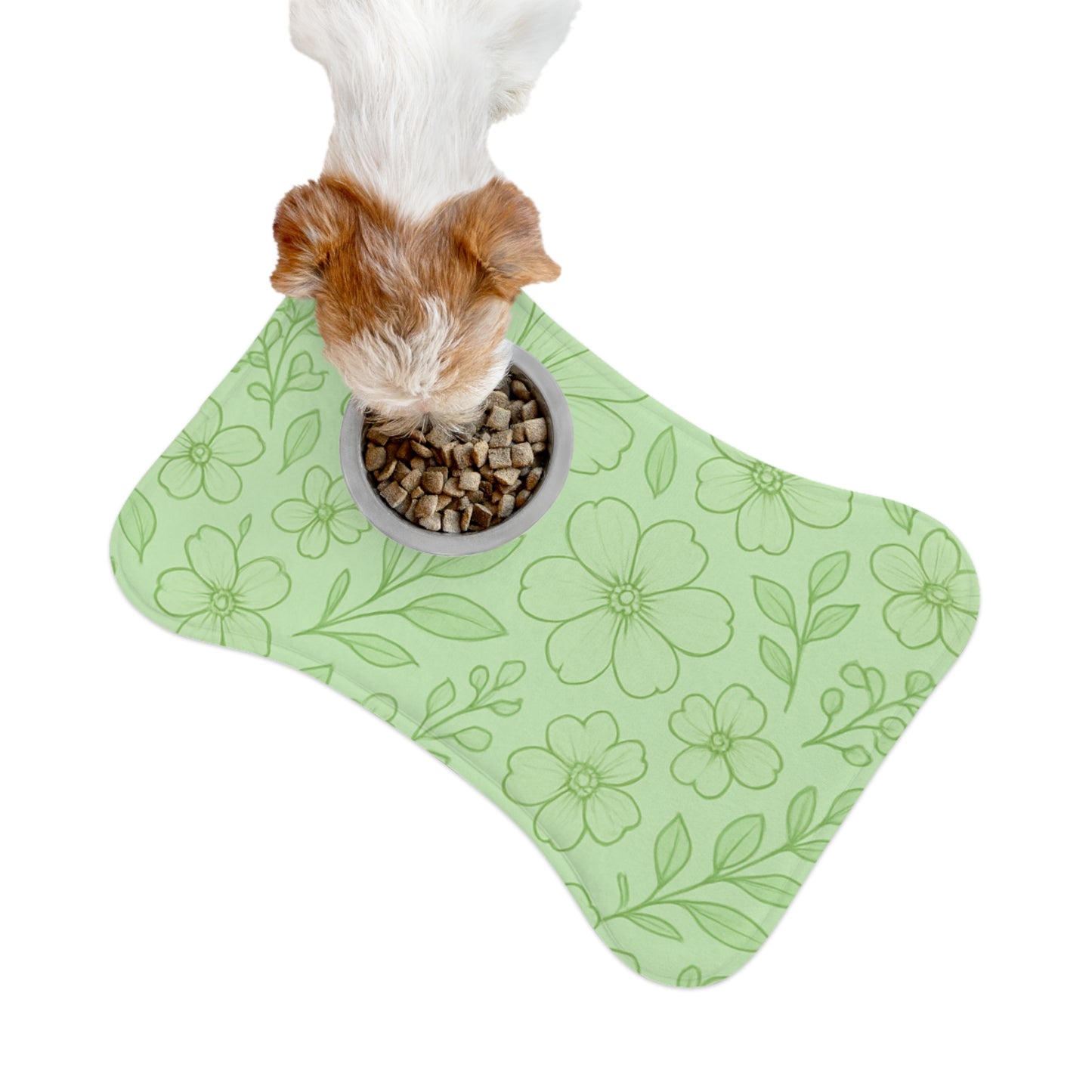 Floral Pet Feeding Mats - Cute & Functional Dog and Cat Mat for Food and Water Bowls