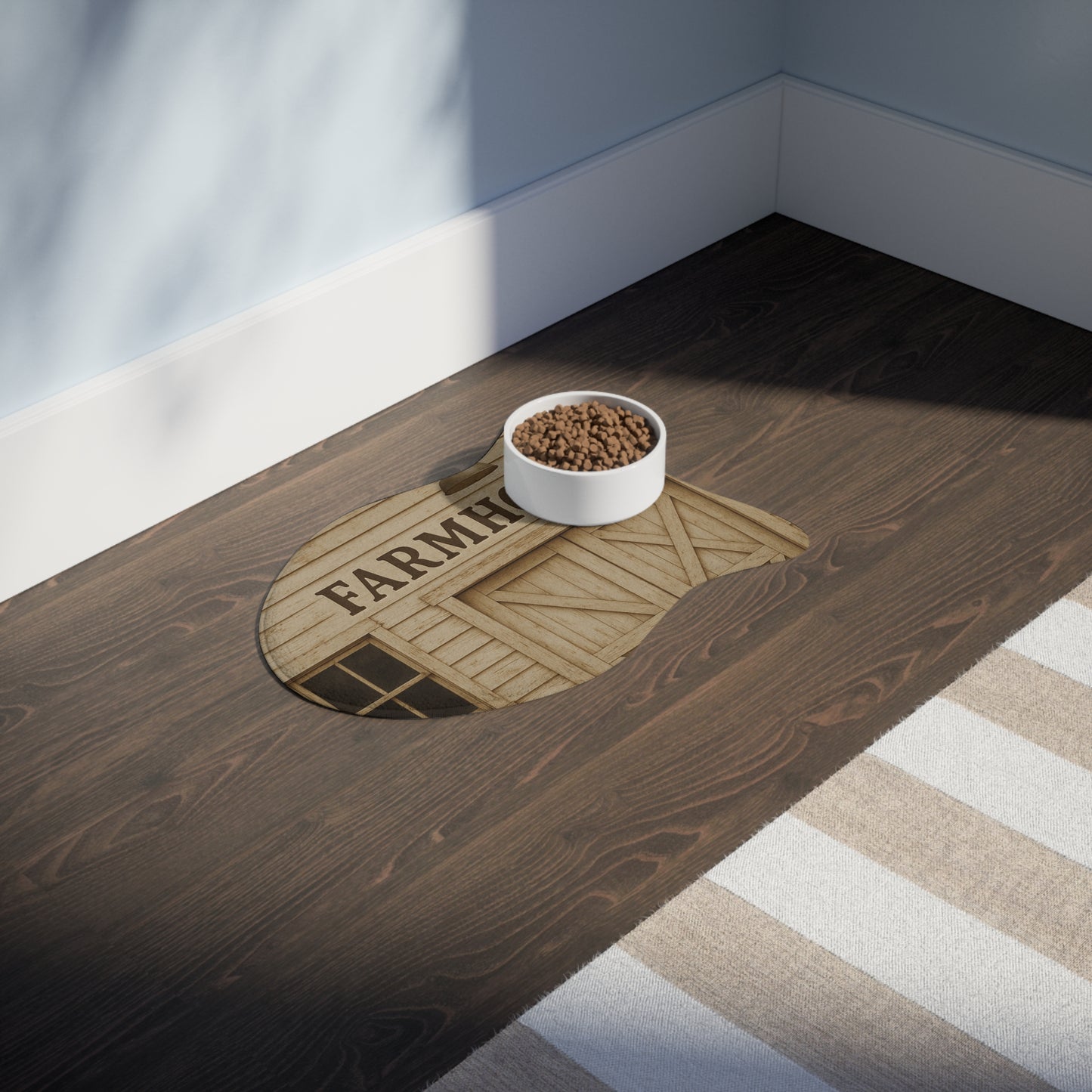 Farmhouse Pet Feeding Mat - Rustic Dog Dish Mat for Home Decor