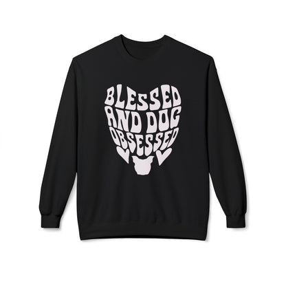Blessed and Dog Obsessed Crewneck Sweatshirt for Dog Lovers