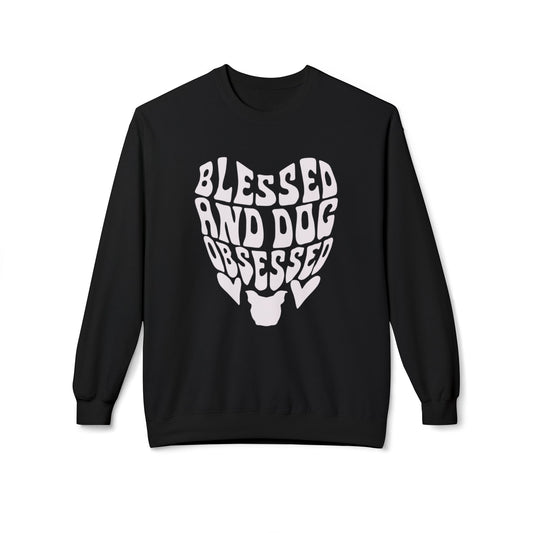 Blessed and Dog Obsessed Crewneck Sweatshirt for Dog Lovers
