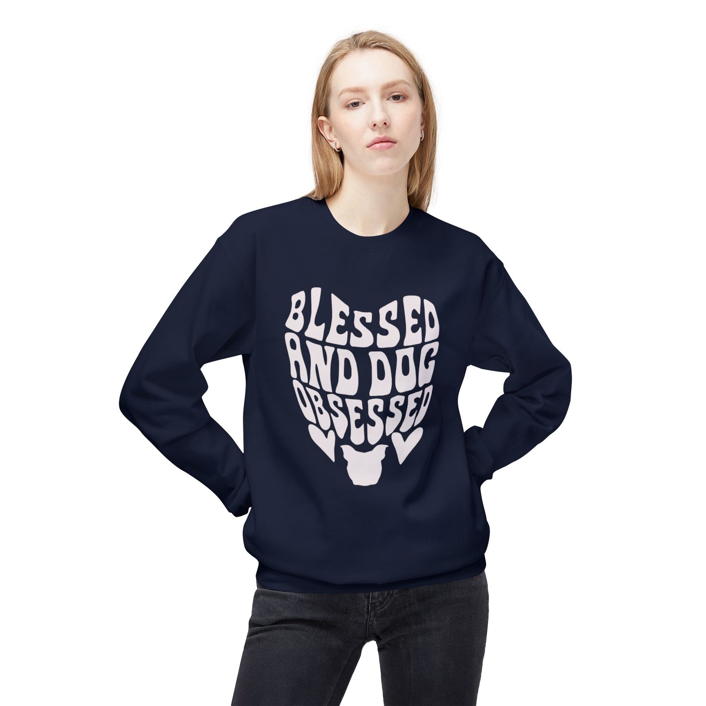 Blessed and Dog Obsessed Crewneck Sweatshirt for Dog Lovers