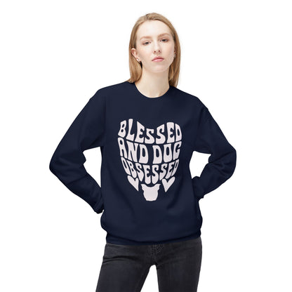 Blessed and Dog Obsessed Crewneck Sweatshirt for Dog Lovers