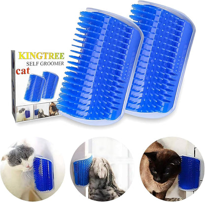 Cat Corner Scratcher Self Groomer with Catnip, 2 Pack Softer Cat Face Scratchers Wall Corner Grooming Massage Combs for Long & Short Fur Cats