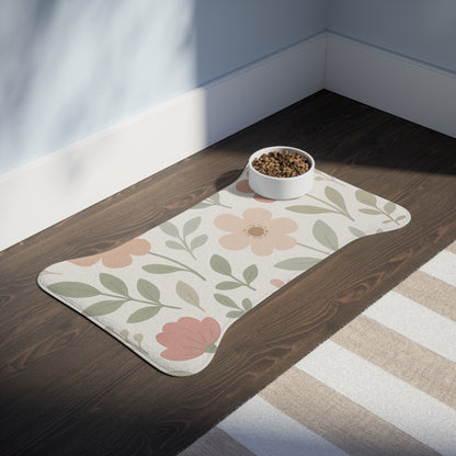 Floral Pet Feeding Mat - Stylish & Functional Dog Food Mat for Pet Lovers