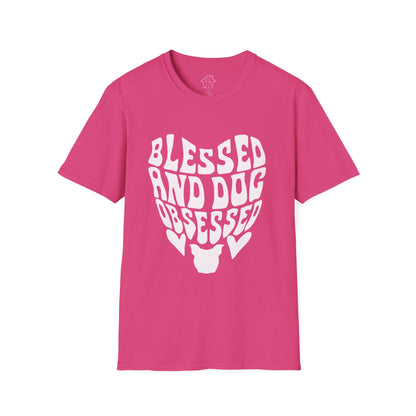 Blessed and Dog Obsessed Unisex Softstyle T-Shirt - Perfect Gift for Dog Lovers