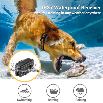 2600FT Dog Training Collar, Dog Shock Collar with Remote, 3 Modes Beep Vibration Shock, Waterproof, LED Light, Rechargeable Dog Shock Collar for Training Small Medium Large Dogs