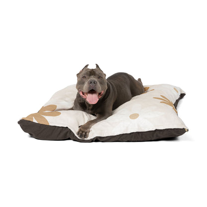 Floral Cozy Pet Bed - Soft Plush Dog & Cat Bed with Daisy Design