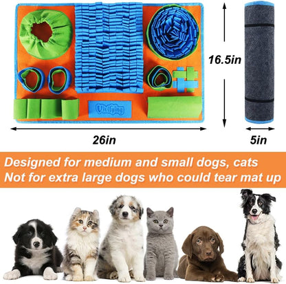 Snuffle Mat for Dogs, Interactive Dog Puzzle Toy for Boredom and Mental Stimulation, Enrichment Feeding Game Sniff Mat Helps Slow Eating and Keep Busy