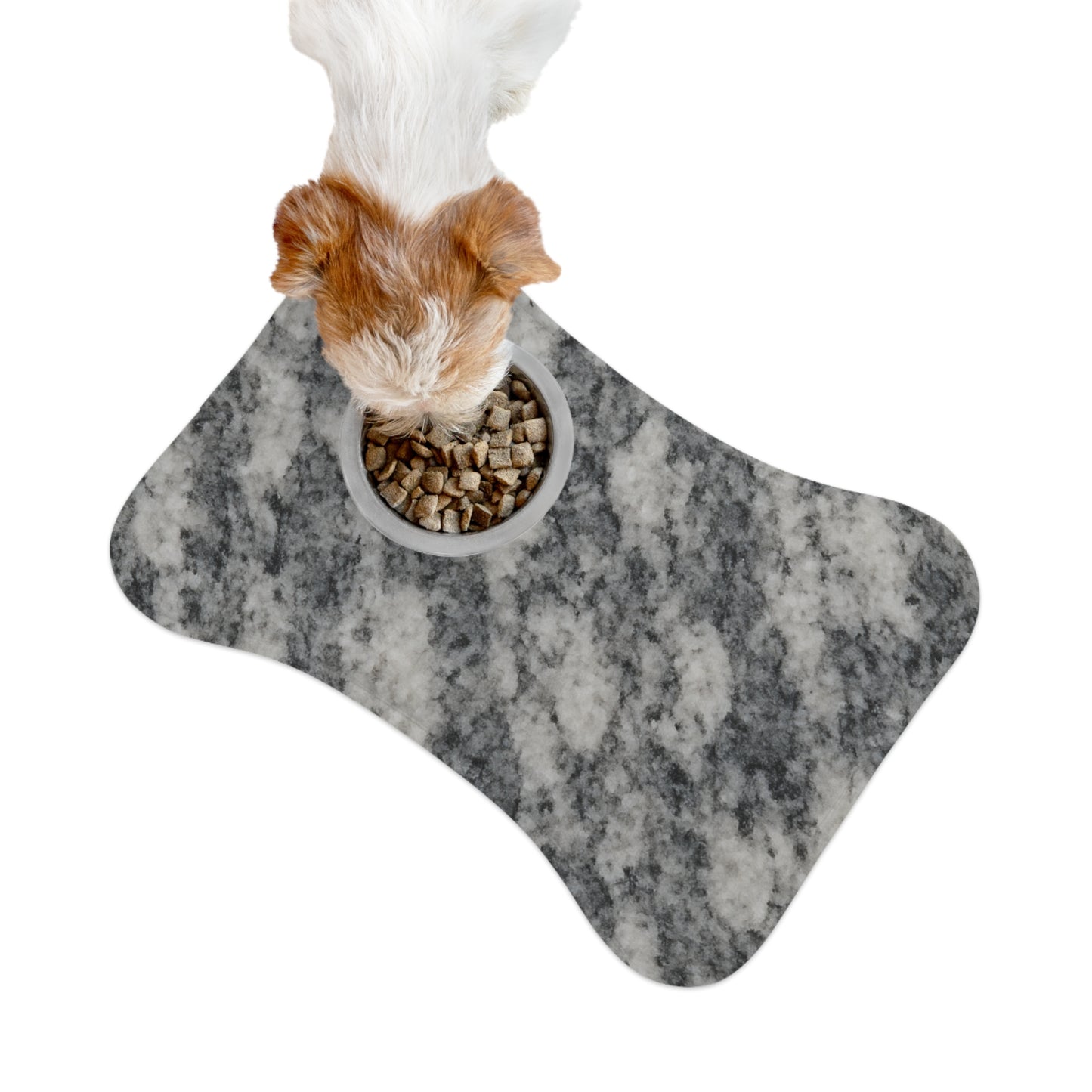 Stylish Grey Marble Pet Feeding Mat - Elegant Dog Dish Mat