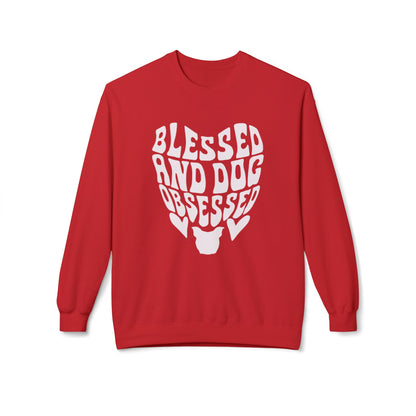 Blessed and Dog Obsessed Crewneck Sweatshirt for Dog Lovers
