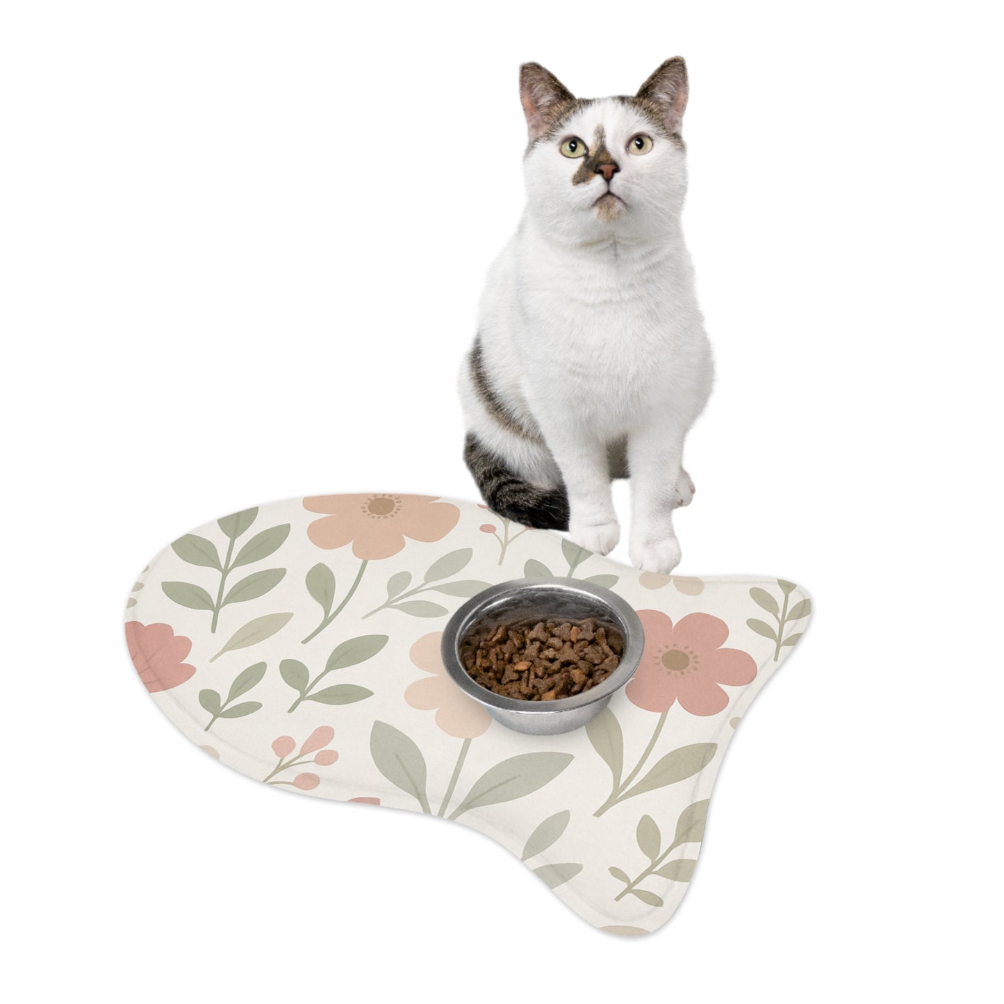 Floral Pet Feeding Mat - Stylish & Functional Dog Food Mat for Pet Lovers