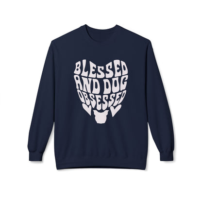 Blessed and Dog Obsessed Crewneck Sweatshirt for Dog Lovers