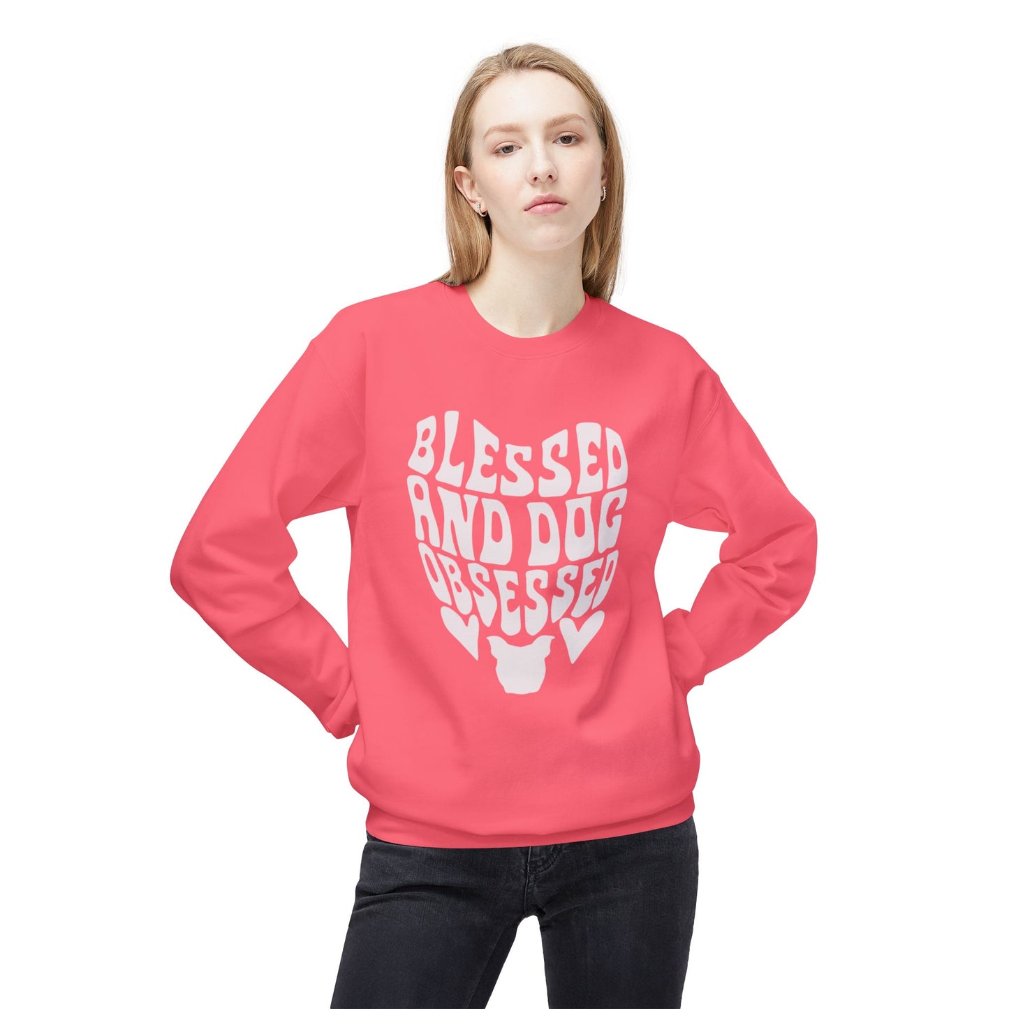 Blessed and Dog Obsessed Crewneck Sweatshirt for Dog Lovers