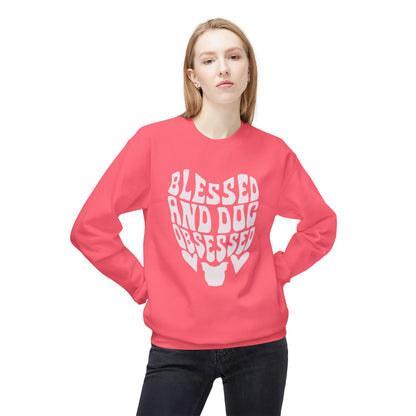 Blessed and Dog Obsessed Crewneck Sweatshirt for Dog Lovers