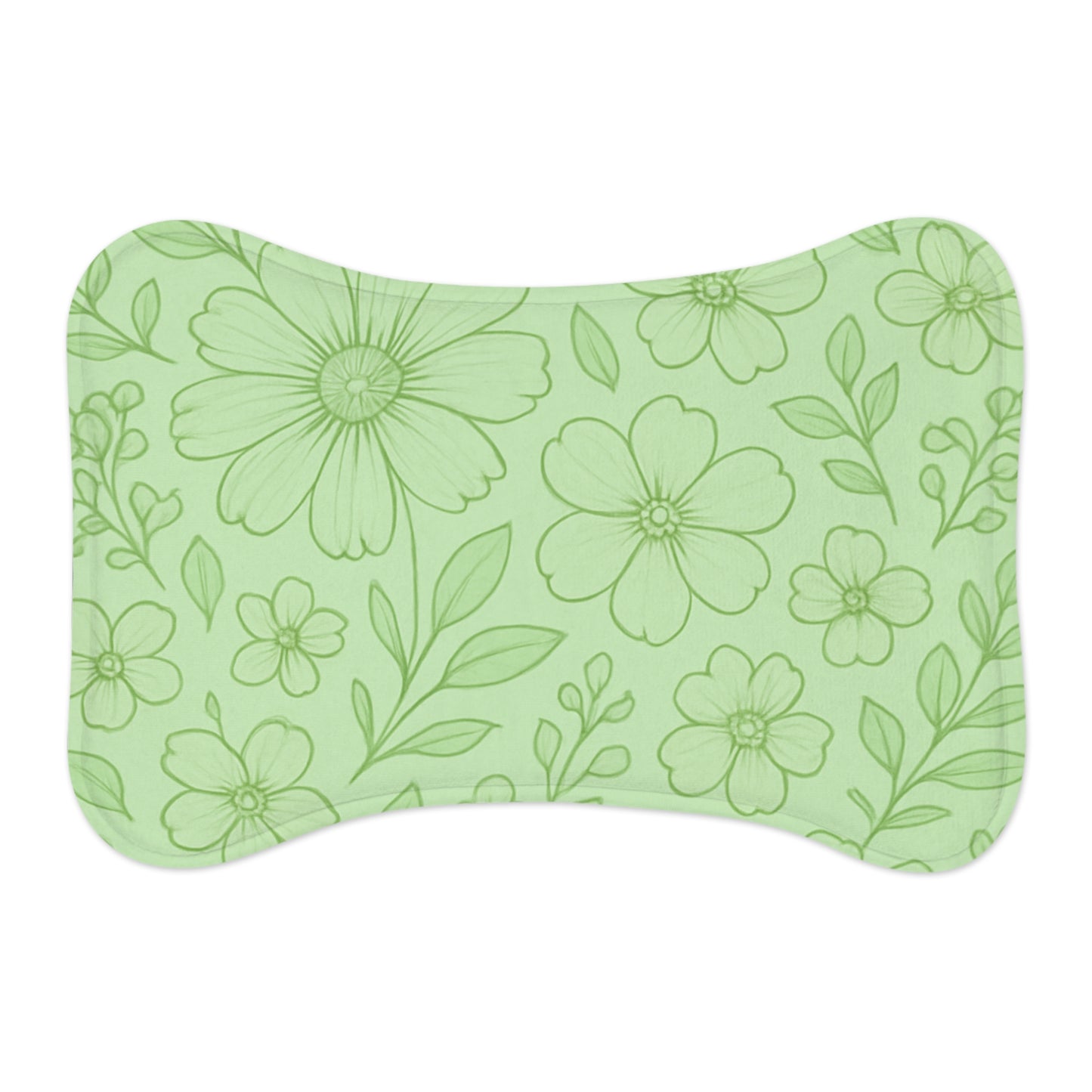 Floral Pet Feeding Mats - Cute & Functional Dog and Cat Mat for Food and Water Bowls