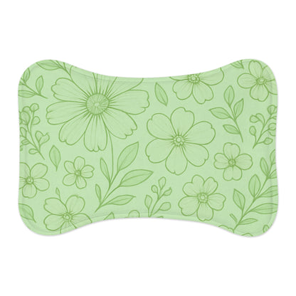 Floral Pet Feeding Mats - Cute & Functional Dog and Cat Mat for Food and Water Bowls