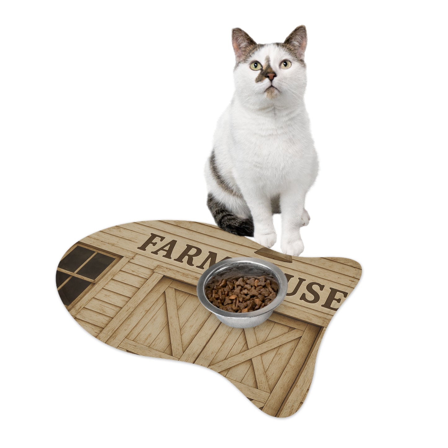 Farmhouse Pet Feeding Mat - Rustic Dog Dish Mat for Home Decor