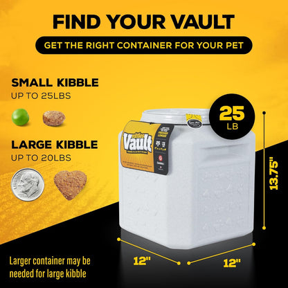 Vittles Vault Pet Food Storage Containers - Sealed Dog and Cat Food Storage Container, Fits up to 25Lbs, Made in the USA - [12"L X 13.75"H]